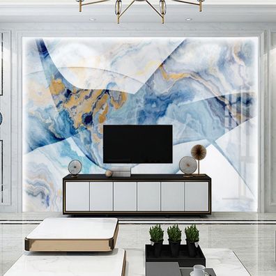 Fototapete Blau Abstrakt Marmor Wanddeko Wohnzimmer Schlafzimmer 10430
