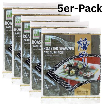 5er-Pack JH Foods Yaki Sushi Nori Gold Gerösteter Seetang 28g