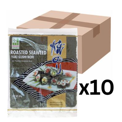 10er-Pack JH Foods Yaki Sushi Nori Gold Gerösteter Seetang 28g