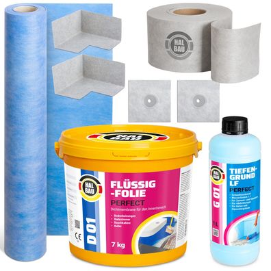 Dichtset Flüssigfolie 7kg Dichtband Eckenfugen Manschetten 10m2 Dichtbahn H502