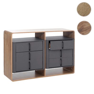 Kommode HWC-P43, Schrank Sideboard Highboard, 6 Schubladen MDF 80x120x42cm