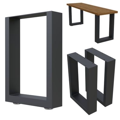 HAGO® DIY Bankkufen Set Grau 30x43cm Kufen Parkbank Gartenbank Sitzbank Gestell