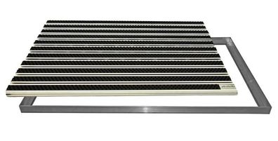 Fußmatte Bürsten Alu-Rahmen Eingangsmatte rutschsicher strapazierfähig