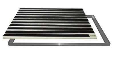 Fußmatte Gummi Alu-Rahmen Außenmatte rutschsicher UV-beständig