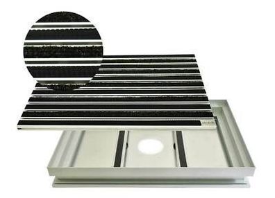 Set Eingangsmatte Rips Gummi ALU Schmutzfangwanne rutschsicher langlebig