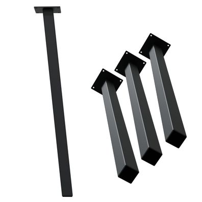 HAGO® Tischbeine 4er-Set 4x4cm 72cm schräg 96° Möbelfuß Gestell Stahl schwarz