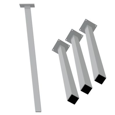 HAGO® Tischbeine 4er-Set 4x4cm 72cm schräg 96° Möbelfuß Gestell Stahl weiß Stahl