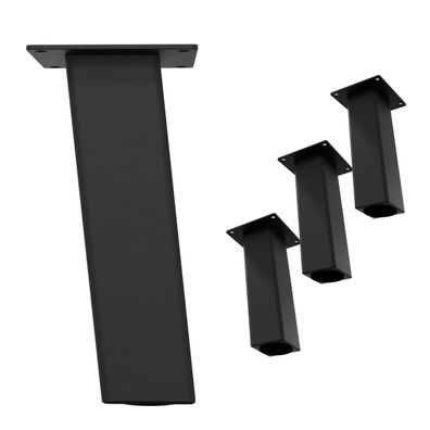 HAGO® Tischbeine 4er-Set 8x8cm 30cm schräg 96° Möbelfuß Gestell Stahl grau Stahl