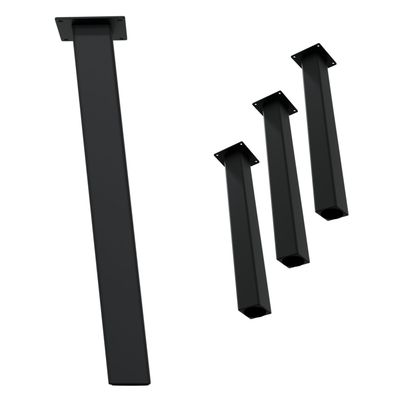 HAGO® Tischbeine 4er-Set 8x8cm 72cm schräg 96° Möbelfuß Gestell Stahl schwarz