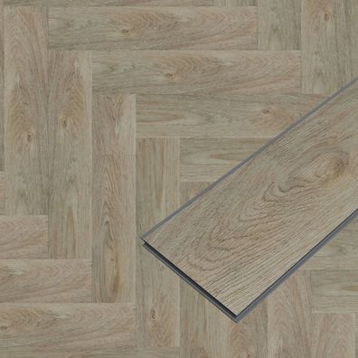 HAGO® Fischgräte 1,56m² Click Vinylboden 4,2mm Eiche Dunkel Laminat PVC Design 61cm