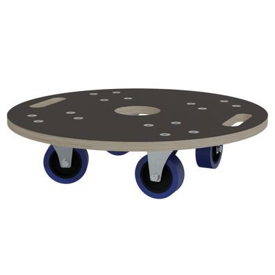 HAGO® Möbelroller rund Rollbrett Transporthilfe Ø57 800kg Griffmulden Gummi 360°