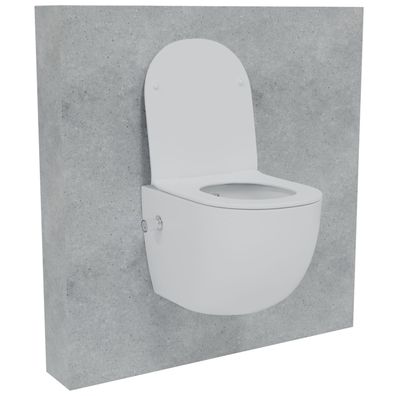 HAGO® 2in1 Hänge WC Bidet Weiß Spülrandlos Tornadospülung Softclose 49cm Kurz