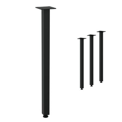HAGO® Tischbeine 4er-Set schwarz 4x4cm höhenverstellbar 72cm Möbelfuß Gestell