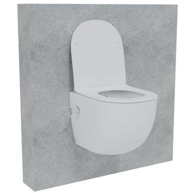 HAGO® 2in1 Hänge WC Bidet Weiß Spülrandlos Tornadospülung Softclose 54cm Lang