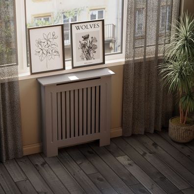 HAGO® Heizkörperverkleidung Heizungsabdeckung Holz 78x19x82cm Anthrazit Landhaus Stil