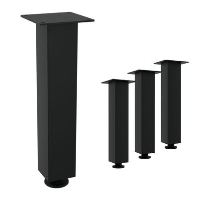 HAGO® Tischbeine 4er-Set 8x8cm höhenverstellbar 42cm Möbelfuß Gestell Schwarz