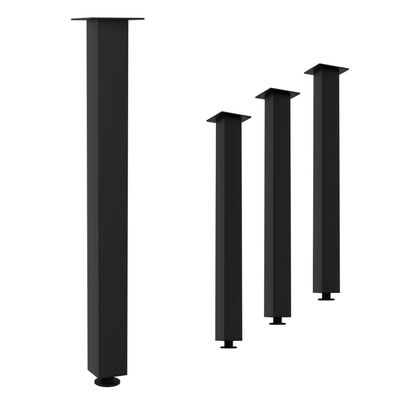 HAGO® Tischbeine 4er-Set 8x8cm höhenverstellbar 90cm Möbelfuß Gestell Schwarz