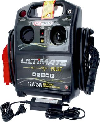 KS TOOLS 12 V / 24 V Kondensator-Booster - mobiles Starthilfegerät 4700 A / 3700A