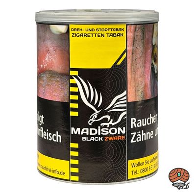 Madison Black/Schwarz 120g Dose Premium Tobacco Zware Drehtabak / Stopftabak