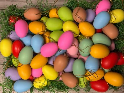 ADINA Kunststoffeier 6cm 100er bunt mit Aufhänger