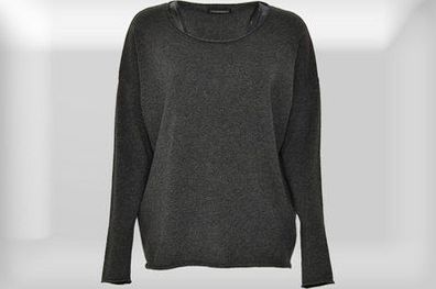 Kaschmirpullover Damen Hemisphere anthrazit melange kuschelig leicht oversize