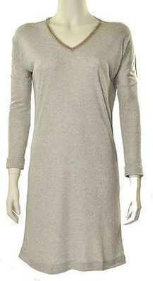 Sleepshirt Nachthemd Modal Kaschmir sand grey pailletten superleicht weich