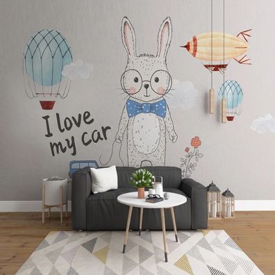 Fototapete Kinderzimmer Cartoon Hase Wanddeko Babyzimmer Modern 10450