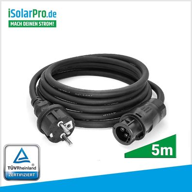 AC-Anschlusskabel 5 m auf Schuko für Deye Wechselrichter