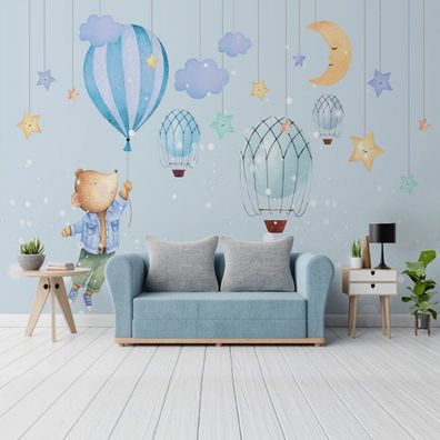Fototapete Kinderzimmer Cartoon Maus Ballon Wanddeko Babyzimmer Modern 10453