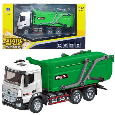 Müllwagen Metallwagen Huina Grün 1:50