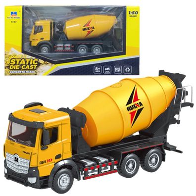 Betonmischer Baufahrzeug Metall Huina Gelb 1:50