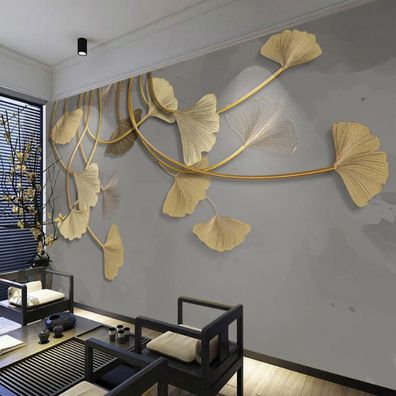 Fototapete Ginkgo Blätter Wanddeko Wohnzimmer Schlafzimmer Elegant 10457