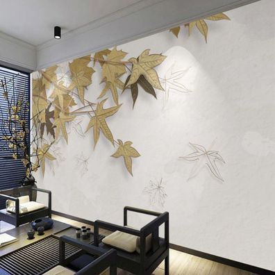 Fototapete Ahornblätter Wanddeko Wohnzimmer Schlafzimmer Elegant 10458