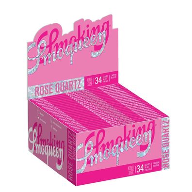 Smoking Smoqueen Rose Quarzt King Size Papers - Box 50 Hefte à 34 Blättchen