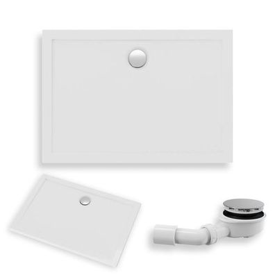Duschwanne Rechteck Acryl LIDER 90x70x4,5 Weiß | Ablaufgarnitur im SET !