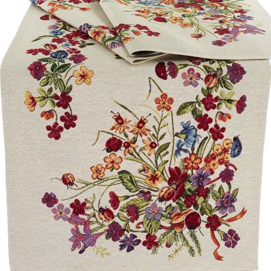 Tischläufer Gobelin Tischdecke Beige 45x135 Tischwäsche Made in Germany Sandner