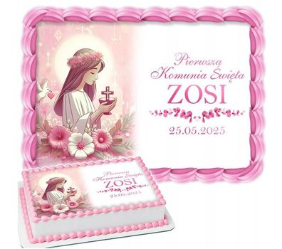 Heilige Kommunion Essbar Tortenaufleger Torte Geburstag Zuckermasse Erstkommunion k3