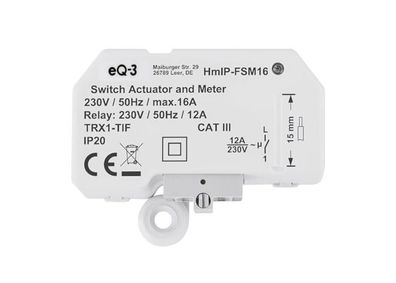 Homematic IP HmIP-FSM16 - Schaltaktor 16 A, Unterputz