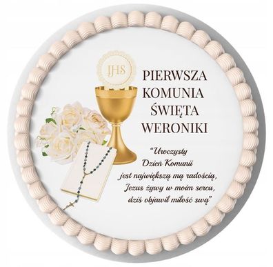 Tortenaufleger Heilige Kommunion Essbar Zuckermasse Tortenbild Deko Erstkommunion