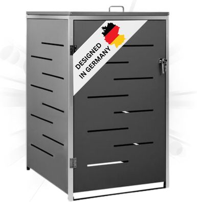 1er Mélltonnenbox JAGU Edelstahl Anthrazit 115x69x77,5cm Mélltonnenverkleidung fér 1