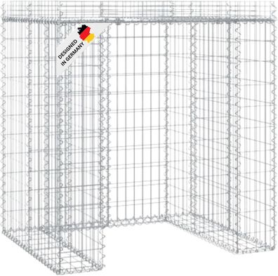 1er Gabionen M?lltonnenbox ESOL Dach 120x110x91cmM?lltonnenverkleidung f?r 1 Tonne