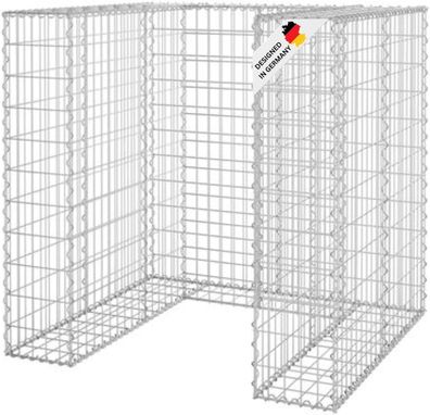 1er Gabionen Mélltonnenbox ESOL 110x110x100cmMélltonnenverkleidung fér 1 Tonne