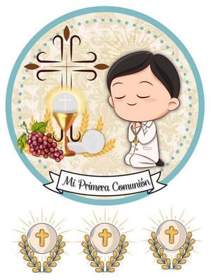 Tortenaufleger Heilige Kommunion Essbar Zuckermasse Tortenbild Deko Erstkommunion k06