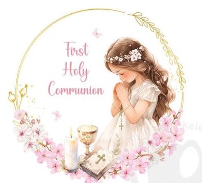 Tortenaufleger Heilige Kommunion Essbar Zuckermasse Tortenbild Deko Erstkommunion k09