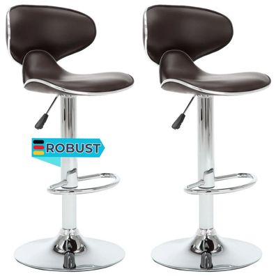 Barhocker SUPRI h?henverstellbar 2er Set Braun Kunstleder Barst?hle drehbar