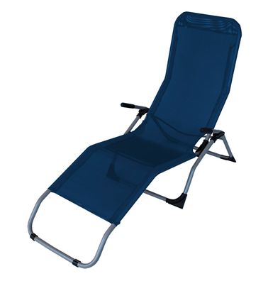Sonnenliege Gesundheitsliege blau, Stahlgestell + Textilenebespannung, 2-er Set