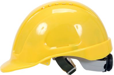Gelber Schutzhelm aus ABS mit hoher Komfortausstattung