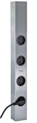 Küchensteckdose Cape Edelstahl Ecksteckdose Küche höhenverstellbar 46-58cm