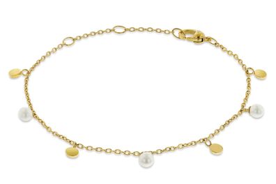 Boccia Schmuck Damenarmband Titan Goldfarben mit Perlen 03055-02