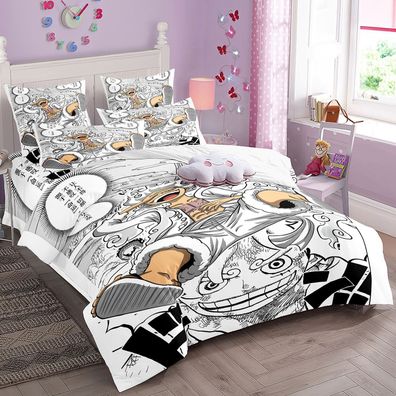 One Piece Luffy 2tlg Bettwasche Bettwaschegarnitur Deckenbezug Kopfkissenbezug